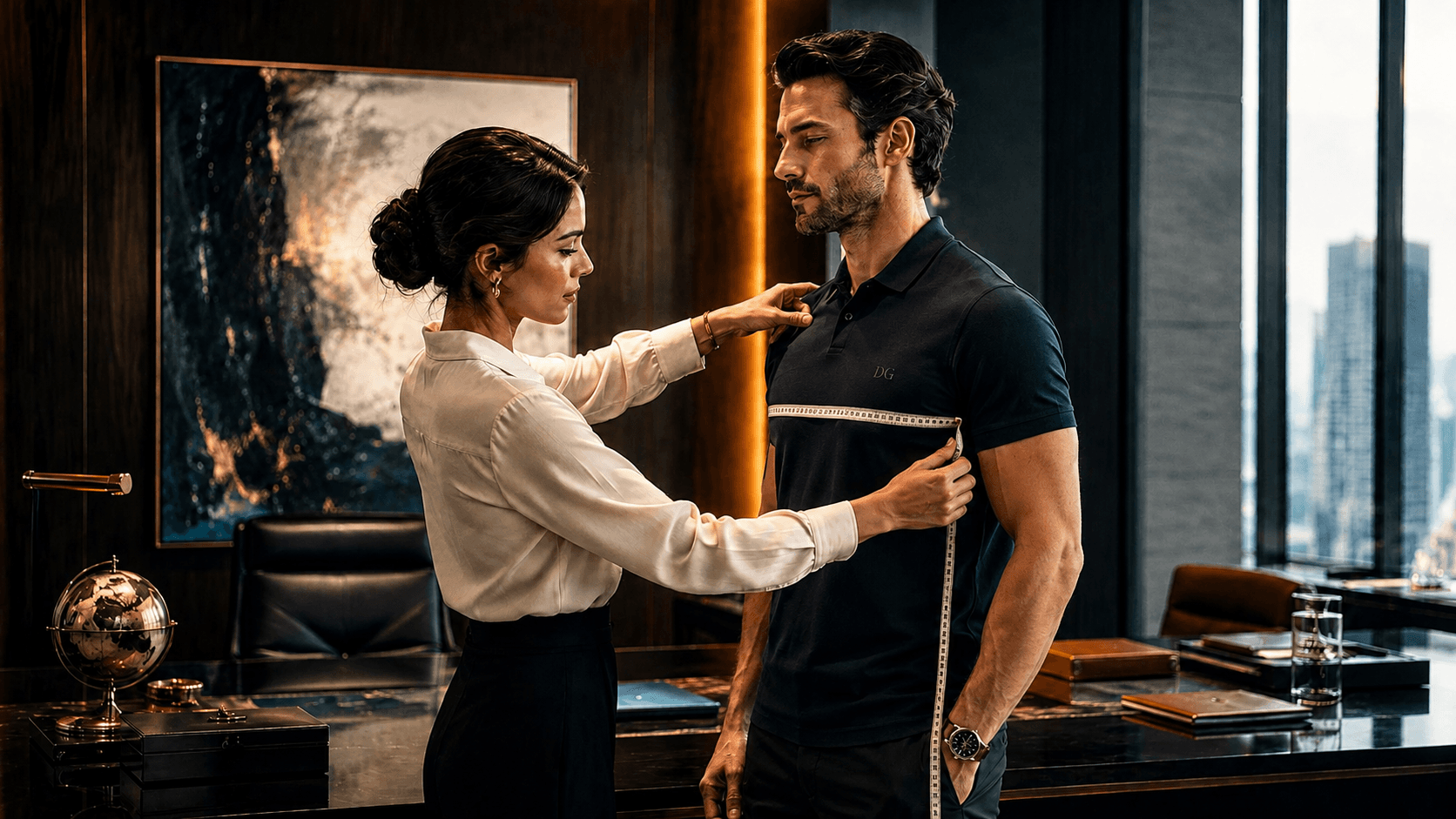 Ölçüsü alınan bespoke tişört